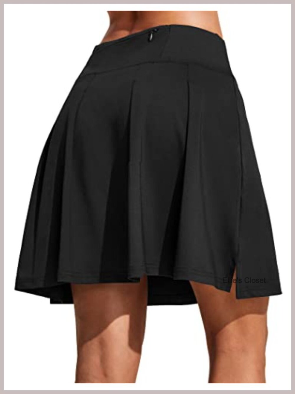 High Waist Pleated Golf Skort with Built-in Shorts, Knee Length Athletic Tennis